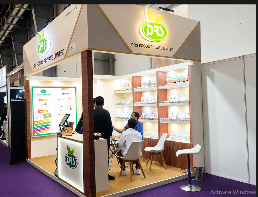 D R S Foods Private Limited exhibition stall designed and built by Bizcartel India