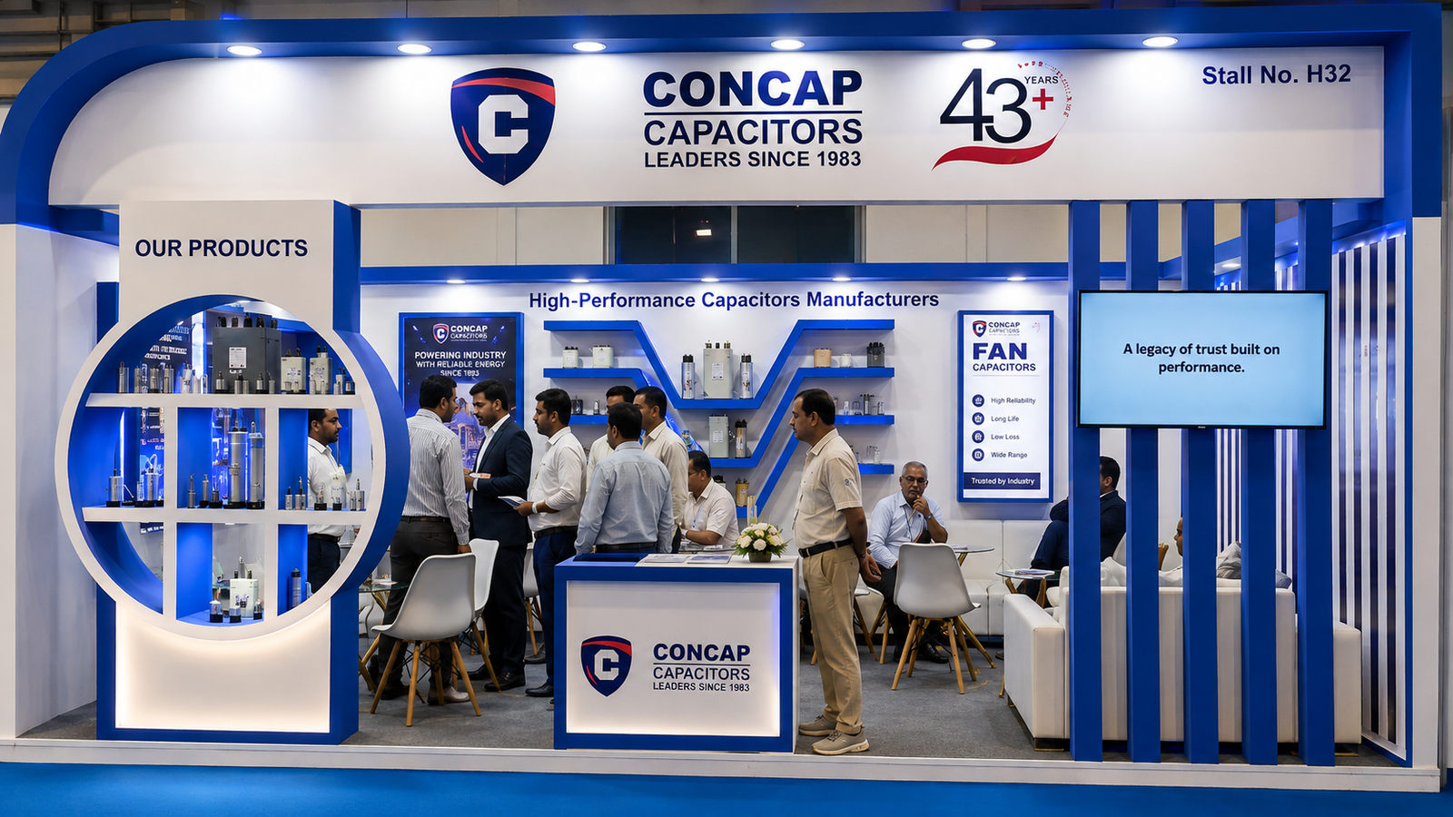 Concap Capacitors exhibition stall designed and built by Bizcartel India